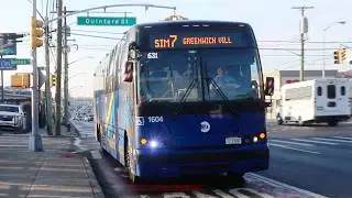 NYCT Bus: 2021 Prevost X3-45 #1604 on the SIM7 at Hylan Blvd and Quintard Street