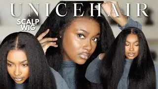 🔥*NEW*MELT SCALP WIG| BOMBNatural Looking Kinky Straight 13x4 Lace Frontal Install| Unice Hair