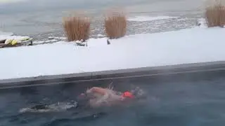 Heated Lap Pool in Winter
