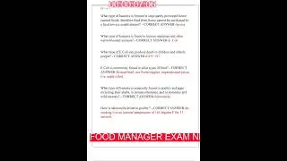 FOOD MANAGER EXAM NEWEST 2025 COMPLETE EXAM 200 QUESTIONS AND CORRECT DETAILED ANSWERS VERIFIED ANSW