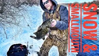 SNOW, ICE & SMALLMOUTH BASS (Winter Fishing in the Mississippi River)