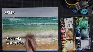 ASMR. Acuarela (sin hablar, sin m&uacute;sica). Pintando olas.