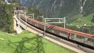 TXL ES64F4 - 113 mit H-Wagen in Wassen am 10.9.12 (Brenner-Umleiter)