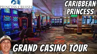 Caribbean Princess GRAND CASINO TOUR 2025 | Cruise Ship Casino