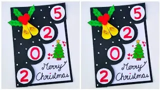 Christmas card making / Beautiful Christmas Card 2024 / Happy new year 2025 Card Christmas card easy