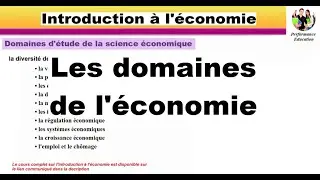 Les domaines de l'économie
