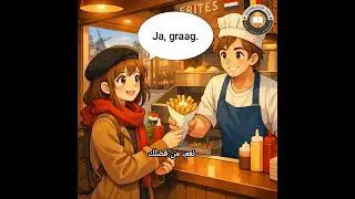تعلم اللغة الهولندية: حوار قصير بين زبونة وبائع فريت | Conversation between customer and fry vendor