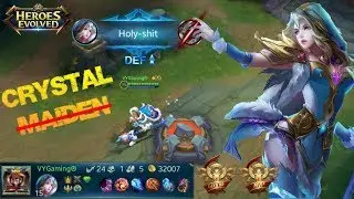 Heroes Evolved - CRYSTAL  ̶M̶A̶I̶D̶E̶N̶ is To OverPower | 24 Kills in Rank Match [MVP]