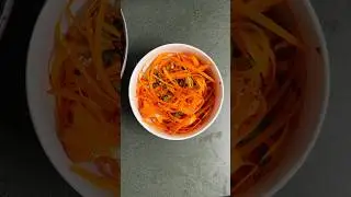 Carrot ribbon salad for lunch&mdash;fresh, spicy, and so good! Inspired by Cassie on TikTok!
