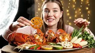 MY FIRST TIME Eating a HUGE Alaskan Lobster Mukbang! (Giant Seafood Review) 🤤
