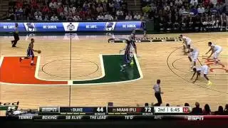 Miami Hurricanes floor slap vs. Duke 1/23/13 (HD 720P)