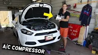 A/C AC COMPRESSOR REPLACEMENT REMOVAL 2.4 MULTIAIR DODGE DART CHRYSLER 200 JEEP CHEROKEE COMPASS