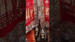 Rajasthani Pure Gajji Silk Dupatta | Red & Orange Two-Tone with Heavy Mukesh Work|Handcrafted Luxury