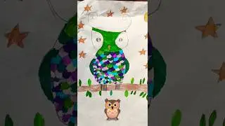 Kids drawing and coloring #shorts #beautiful #play #art #owl #weekend #fun #kids