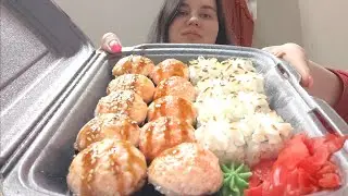 МУКБАНГ СУШИ 🍣 ROLLING ROLLS 1 КГ РОЛЛОВ СЕТ ОБЗОР
