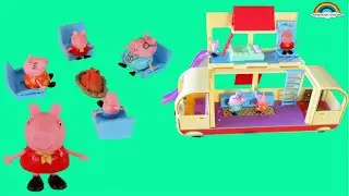 Peppa Pig Camping Van Toys Unboxing with Amerah