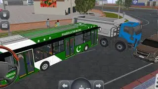 ￼ American bus driving gaming video 4K riding video