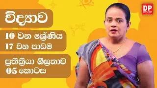 17 වන පාඩම (ප්‍රතික්‍රියා ශීඝ්‍රතාව -  05 වන කොටස) | 10 වන ශ්‍රේණිය විද්‍යාව Science Unit 17 Part 05