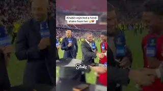 Khabib REJECTED a hand shake from her 🥲💔 #ishowspeed #shorts