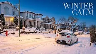 ❄️❄️ Snow Walk with Footstep Cracking Sounds in Quiet Residential Neighbourhood in Canada