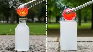 1000&deg;C Red Hot Metal Ball vs Ice Blocks & Colorful Gaffer Tape