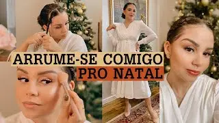 Arrume-se comigo especial de Natal: skincare, make, cabelo e look ✨