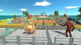 Boss Race: Skar king vs Tung tung tung Sahur  Who is Faster ? Animal Revolt Battle Simulator
