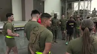 U.S. communications battalion Marines participate in the Army Combat Fitness Test