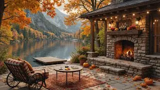📖 Quiet Autumn Jazz Retreat | Rustic Cabin View & Coffee Aroma for Deep Relaxation