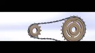 Chain and Belt assembly motion study in SOLIDWORKS with gravity ON