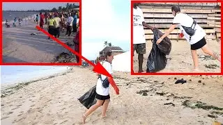 TAZAMA MZUNGU ANAYE TREAND AJITOLEA KUFANYA USAFI COCO BEACH NZIMA IWE FUNDISHO/USAFI UVUVI CAMP