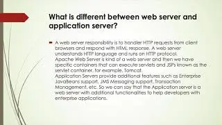 Different Between Web Server and Application Server?