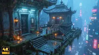 Relaxing Lo-fi Chill with Cyberpunk Rain and Neon City Ambience for Study, Sleep, Deep Relaxation