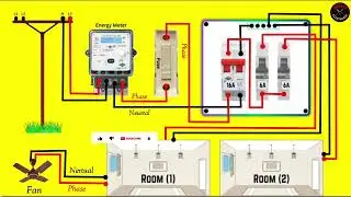 How To Give MCB Connection To Two Rooms | House Wiring#electrical #youtubeshorts #mcbconnection