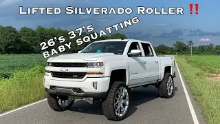LIFTED 2018 Silverado on 26&rsquo;s & 37&rsquo;s and Full Throttle Suspension Roller ‼️‼️