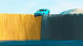 Cars vs Giant Pit Deep Water #3 - BeamNG Drive