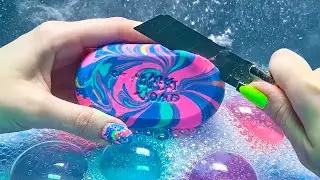 ASMR Soap Cutting Underwater (No Talking) &mdash; Bioluminescent Gel Bubbles | Deep Relaxation