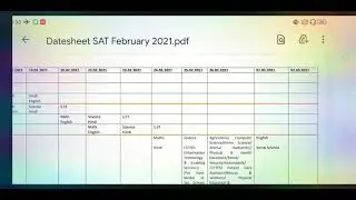 9th class DATE SHEET SAT EXAM February 2021 Revised Datesheet