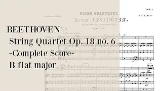 BEETHOVEN String Quartet Op. 18 no. 6 - Sheet Music/Music score