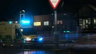 Welsh ambulance services Mercedes blue light run across the bypass road 