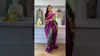 This beautiful Ikkat   Kalamkari Fusion Saree combines two traditional Indian styles into one