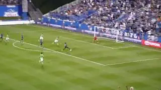 Cl&eacute;ment Bayiha of the Montreal Impact is denied by Nathan Ingham of York9 FC 7/24/19
