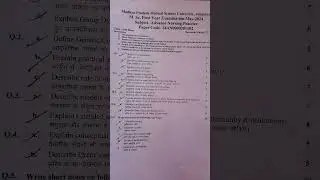 msc nursing 1 st year advance nursing  practice paper #mpmsu_updates #msc #aimsindia #nurse #mpmsu_