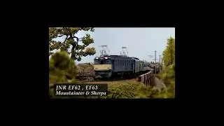 鉄道模型HO 16.5mm JNR EF62 ＆ EF63重連 43系客車をPUSH-PULLで峠に挑む #shorts #traindream #ef62 #ef63 #pushpull #碓氷峠