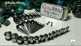 BodyJ4You 37PC Gauges Kit Ear Stretching Aftercare Balm 14G-00G Surgical Steel Tunnel Plug Taper Set