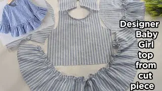 New & latest baby girl branded style ruffle top design cutting||baby girl winter ruffle frock design