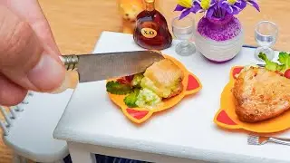 Miniature Broccoli and Cheese Stuffed Chicken Breast - ASMR Cooking Mini Food