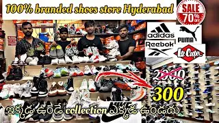 100% original branded shoes store Hyderabad 70% off / shoe address / puma Nike adidas reebok