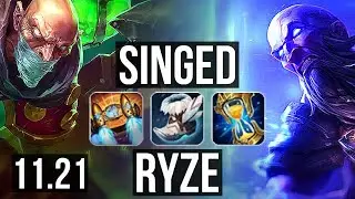SINGED vs RYZE (MID) | 6/4/15, Rank 12 Singed | EUW Master | 11.21