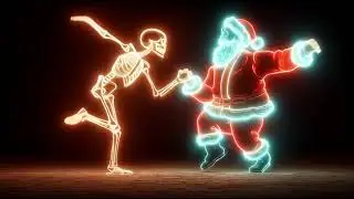 Why Is Santa a Skeleton?! 🎅💀 Creepy Xmas Dance Party Loop (Horror Background) Creepy Christmas 4k